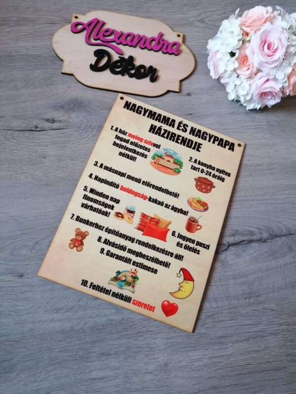 Nagymama és nagypapa házirendje