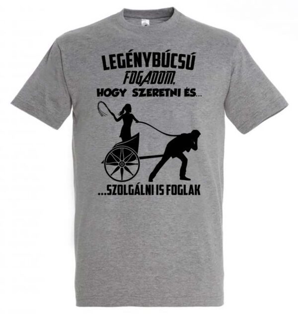 Legénybúcsú, fogadom szürke pólón