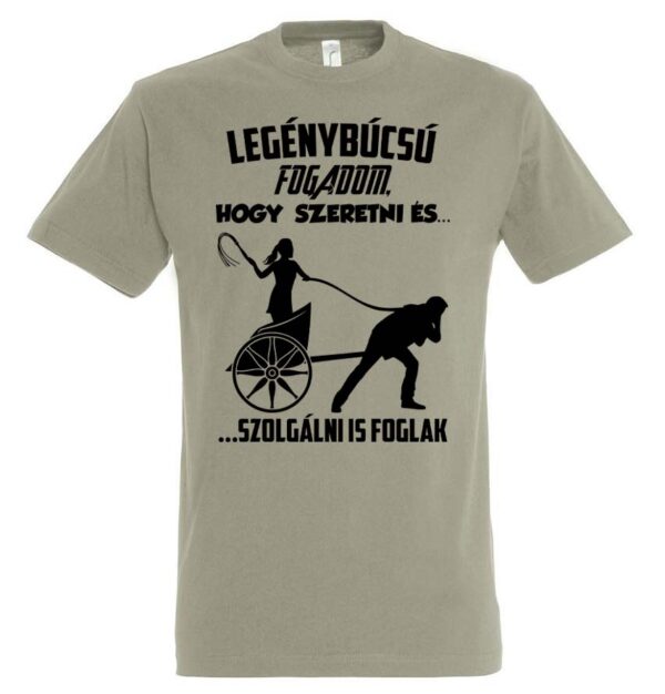 Legénybúcsú, fogadom világoskeki pólón