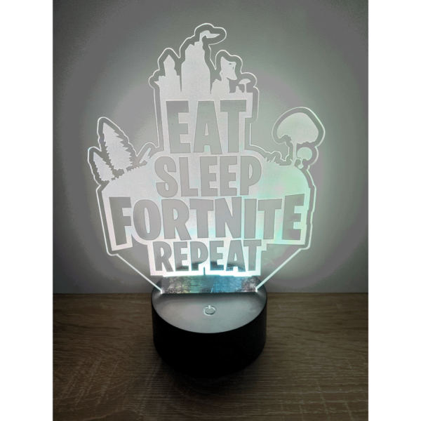 Eat Sleep Fortnite Repeat Led Lámpa