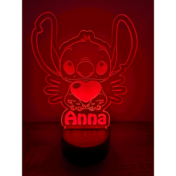 Stitch-led-lámpa-piros