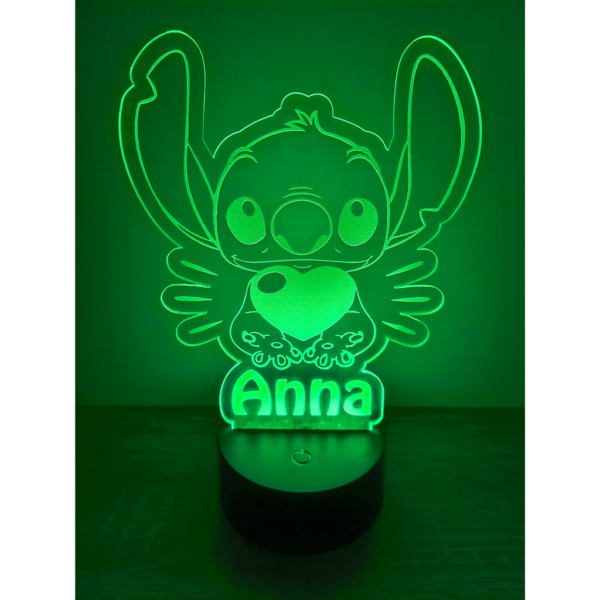 Stitch-led-lámpa-zöld