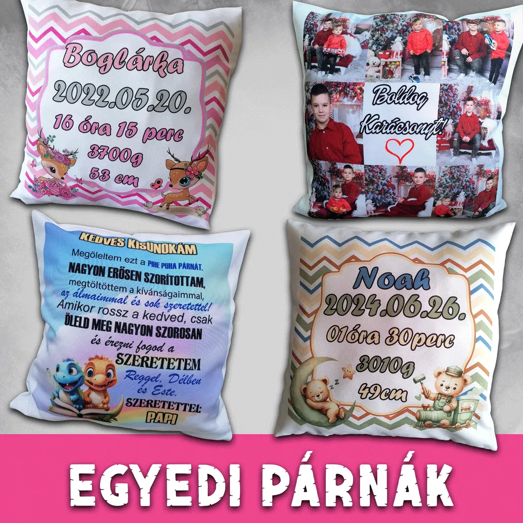 Egyedi fényképes és névre szóló párnák – személyre szabott ajándékok különleges alkalmakra