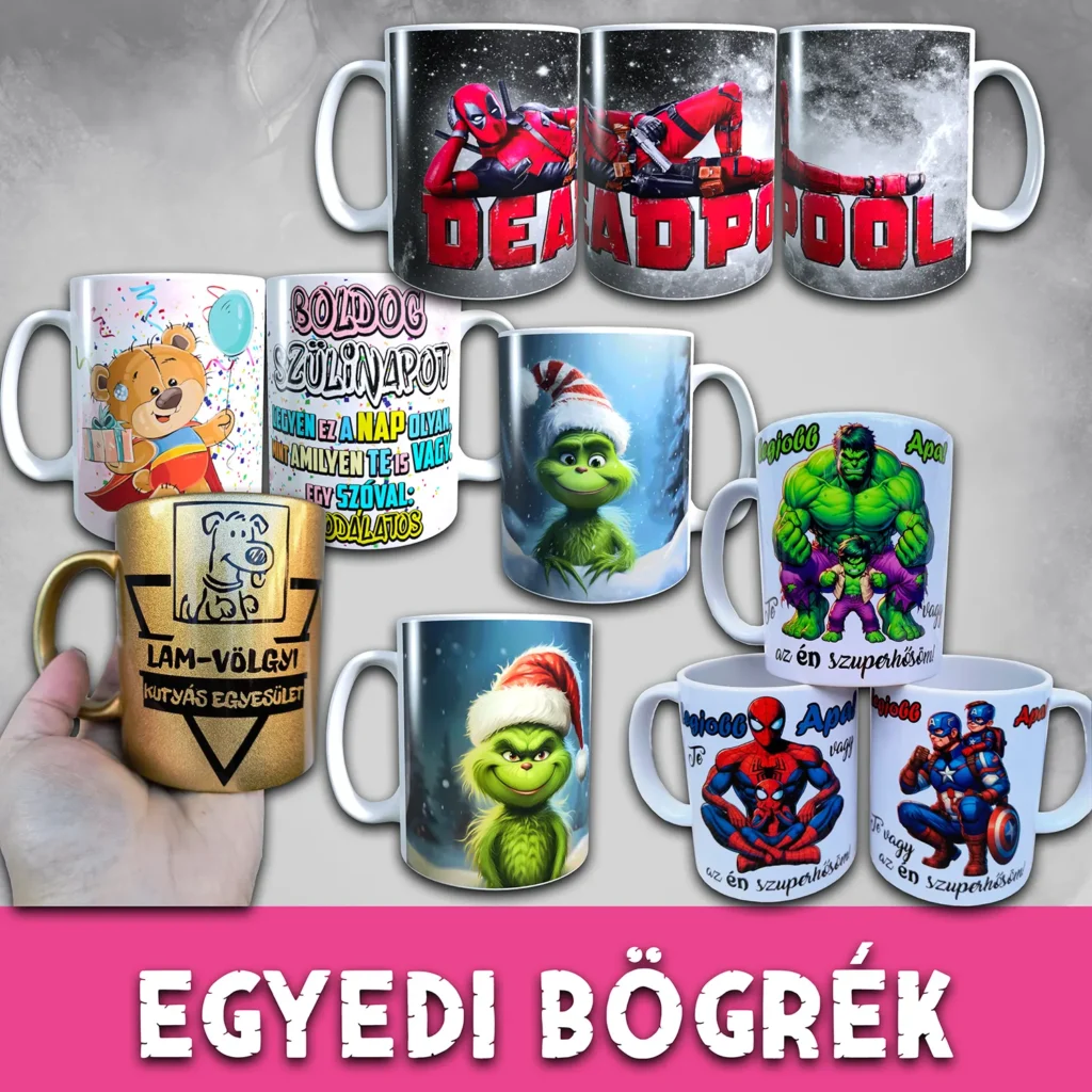 Egyedi bögrék – fényképes, névre szóló és személyre szabott ajándék bögrék különleges alkalmakra