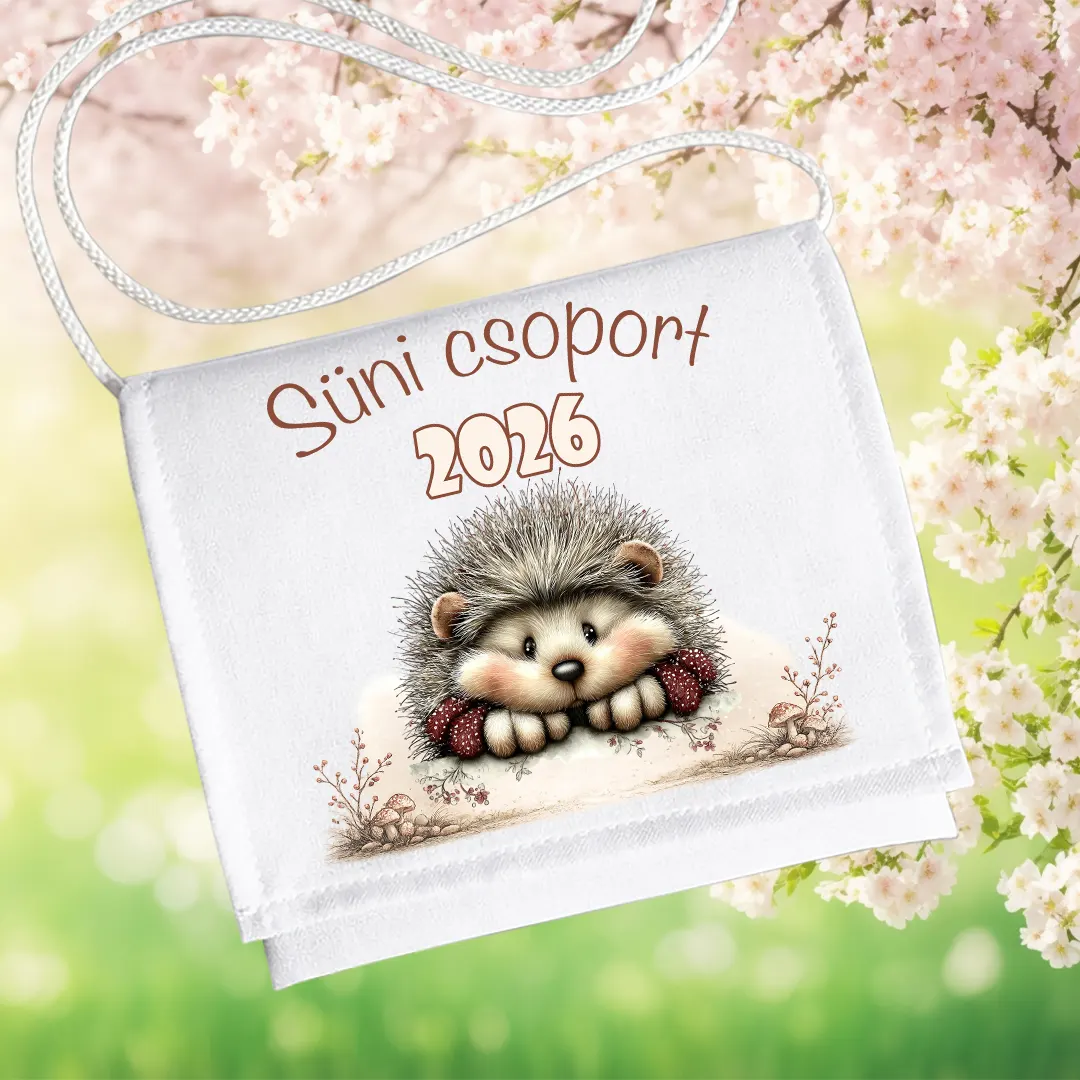 Ovis ballagó tarisznya Süni csoport 2026 – aranyos süni mintával