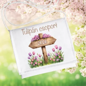Ovis ballagó tarisznya Tulipán csoport 2026 – tulipános mintával