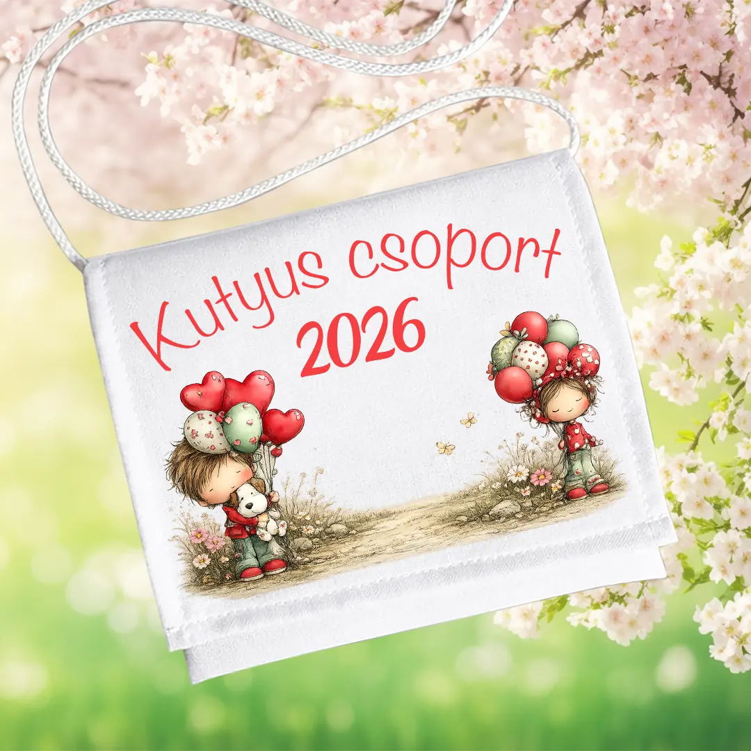 Ovis ballagó tarisznya Kutyus csoport 2026 – lufis mintával