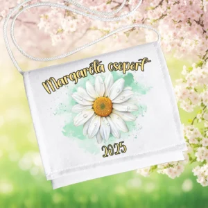 Margaréta csoport 2025 feliratos ovis ballagó tarisznya margaréta virág mintával