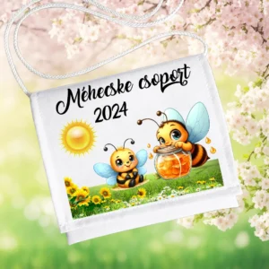 Méhecske csoport 2024 feliratos ovis ballagó tarisznya méhecskés mintával