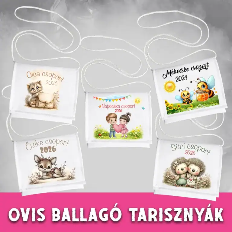 Ovis ballagó tarisznyák egyedi mintával és névvel