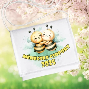 Méhecske csoport 2025 feliratos ovis ballagó tarisznya aranyos méhecskés mintával