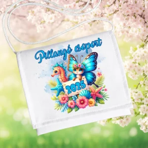 Pillangó csoport 2025 feliratos ovis ballagó tarisznya tengeri pillangós mintával