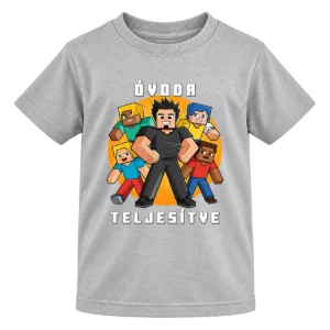 Óvoda teljesítve ovis gamer póló szürke színben, kockás gamer mintával